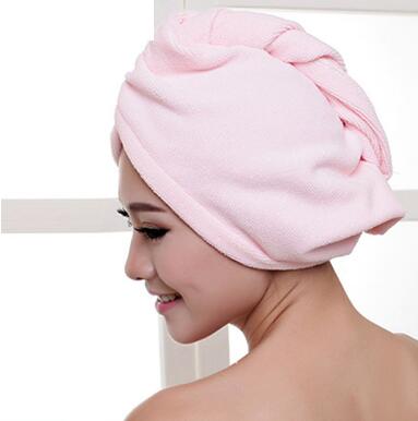 HomTe Women Bathroom Super Absorbent Quick-drying Microfiber Bath Towel Hair Dry Cap Salon Towel - Textile