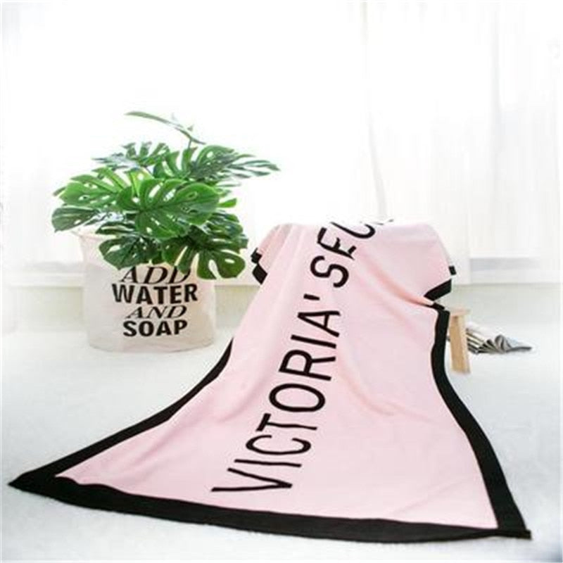 Textile Fiber Polyester Rectangular Beach Towel Foreign Trade Letter Heat Transfer Printing Beach Towel 70*150cm