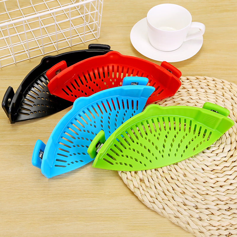 Kitchen Drainer Silicone Pot Side Vegetable Pouring Drainer Household Water Filter Noodle Drainer