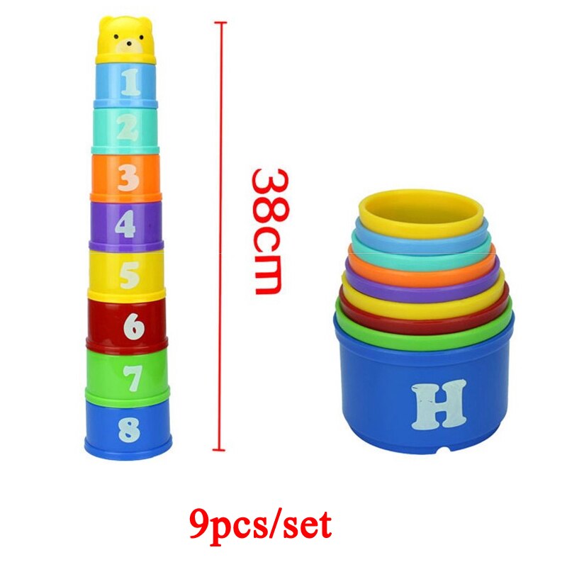 Baby Kid Stacking Cup Color Rainbow Stacking Ring Tower Toys Early Educational Intelligence Toy Children Birthday Christmas Gift ZXH