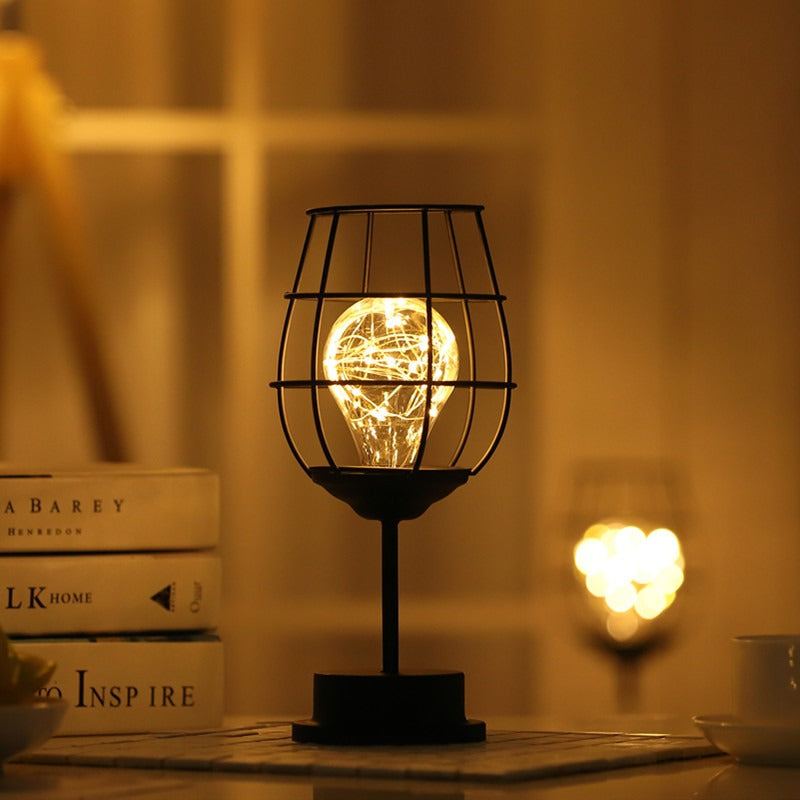 HomDe New Creative Night Light Ins Girl Heart Led Iron Night Light Red Wine Cup Red Wine Bottle Gift Decorative Light