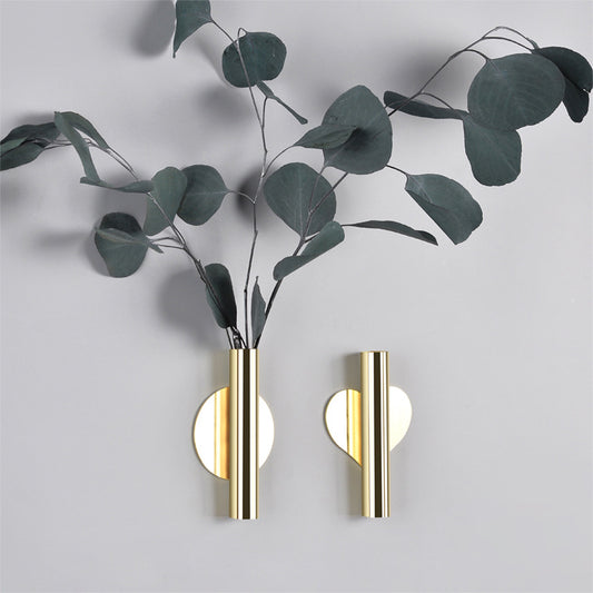 HomDe Creative Wall Flower Device Nordic Style Wall Flower Arrangement Vase Golden Punch-Free Living Room Wall Decoration Pendant