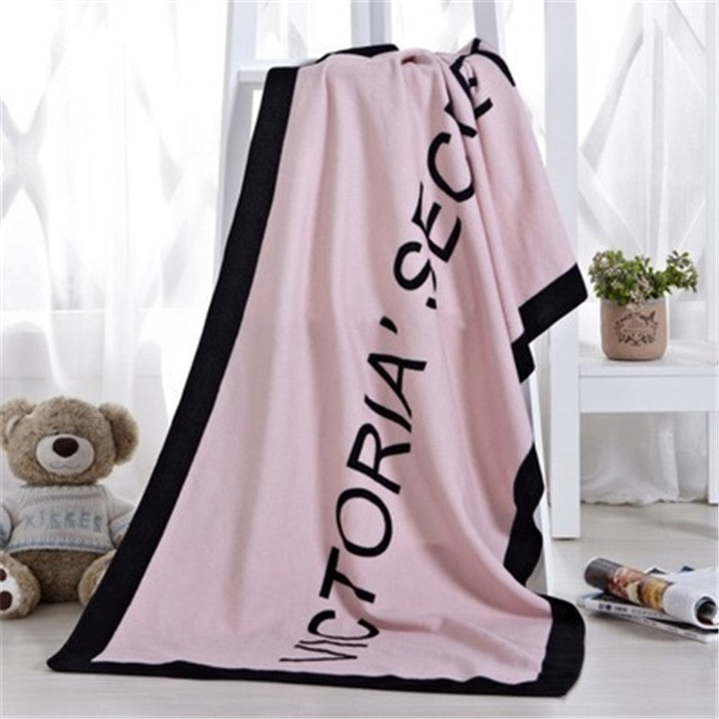 Textile Fiber Polyester Rectangular Beach Towel Foreign Trade Letter Heat Transfer Printing Beach Towel 70*150cm