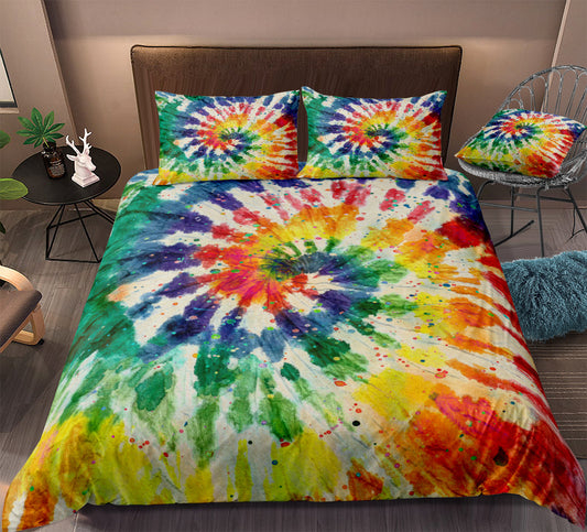 HomTe Color Tie Dye Home Textile Pillow Cover Sheet Quilt Cover Three or Four Piece Set