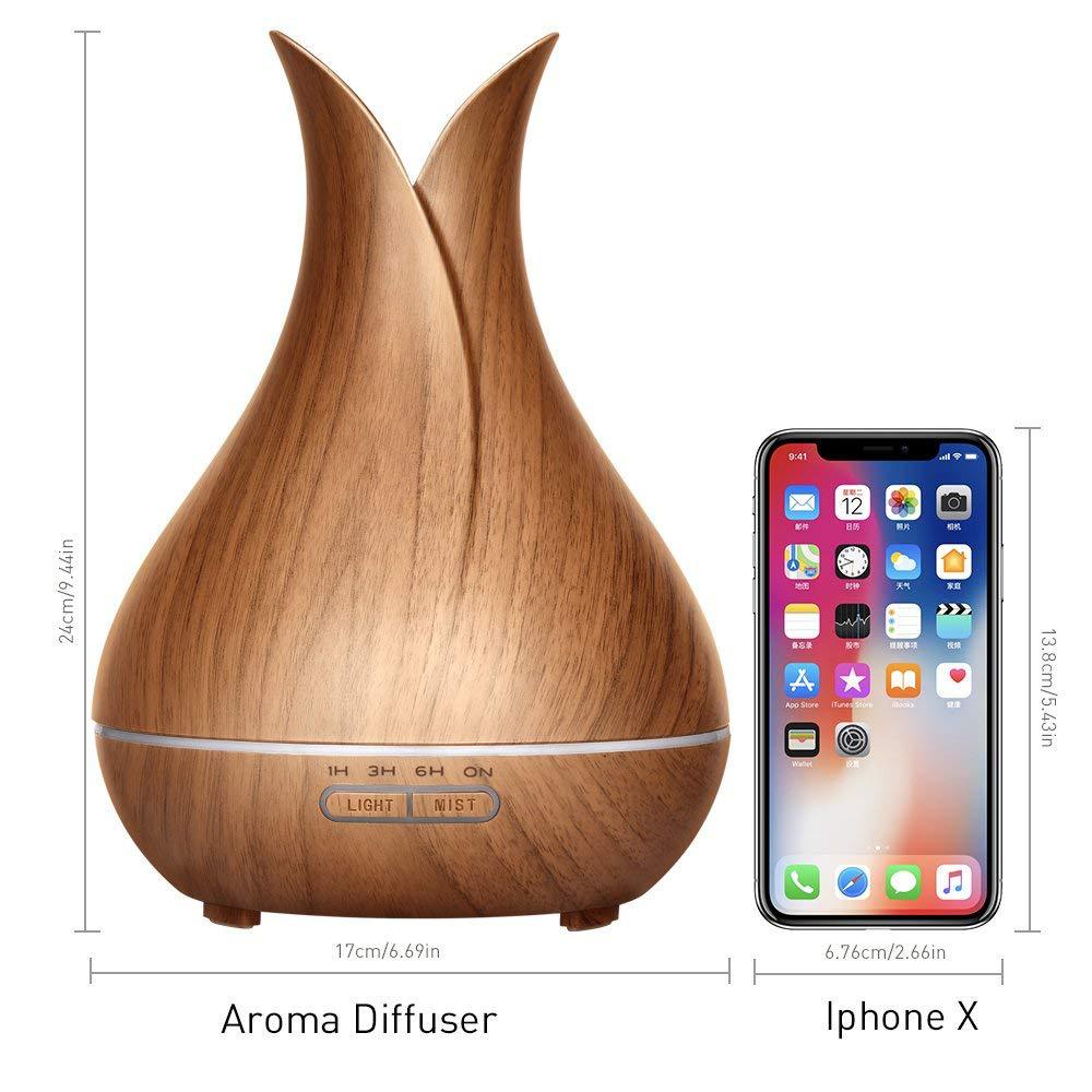 Creative Wood Grain Essential Oil Diffuser Office Home Ultrasonic Air Humidifier Aromatherapy Machine - Storage