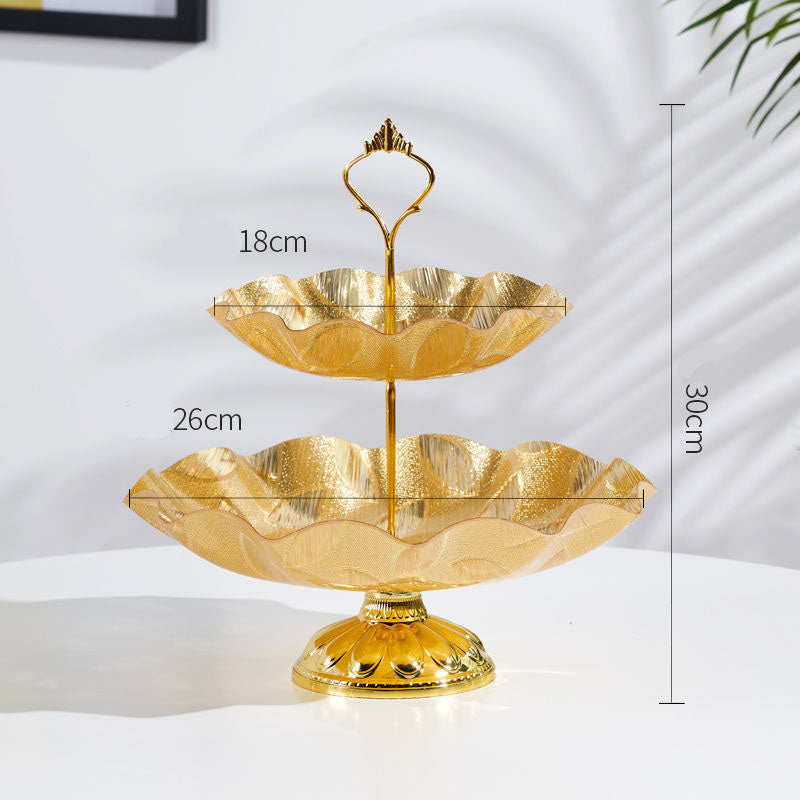 Acrylic Fruit Plate Living Room Home Snack Snack Rack Multi-Layer Fruit Plate Coffee Table Simple Double-Layer Candy Basket Fruit Basin - Storage