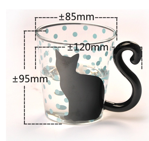 Cute Creative Cat Kitty Cup Tea /Milk/ Coffee Glass Mug Home Office Cup Fruit Juice taza