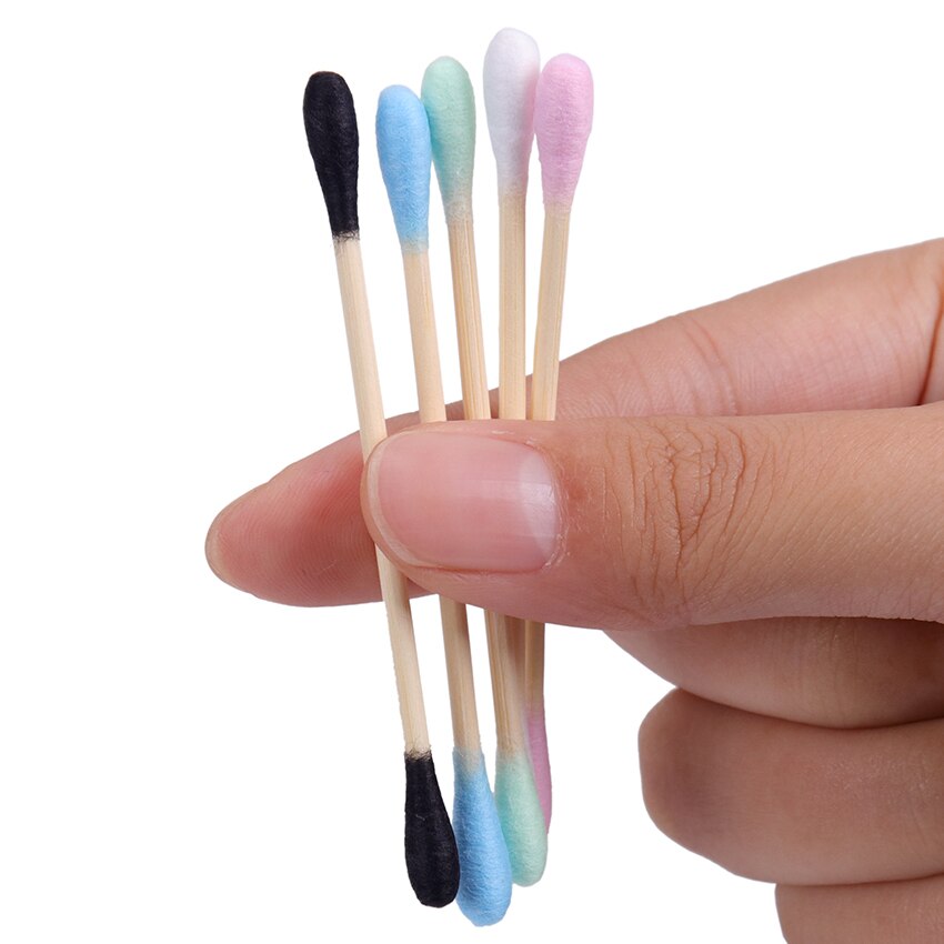 200PCS/Box Double Head Cotton Swab Bamboo Sticks Cotton Swab Disposable Buds Cotton For Beauty Makeup Nose Ears Cleaning - B&H