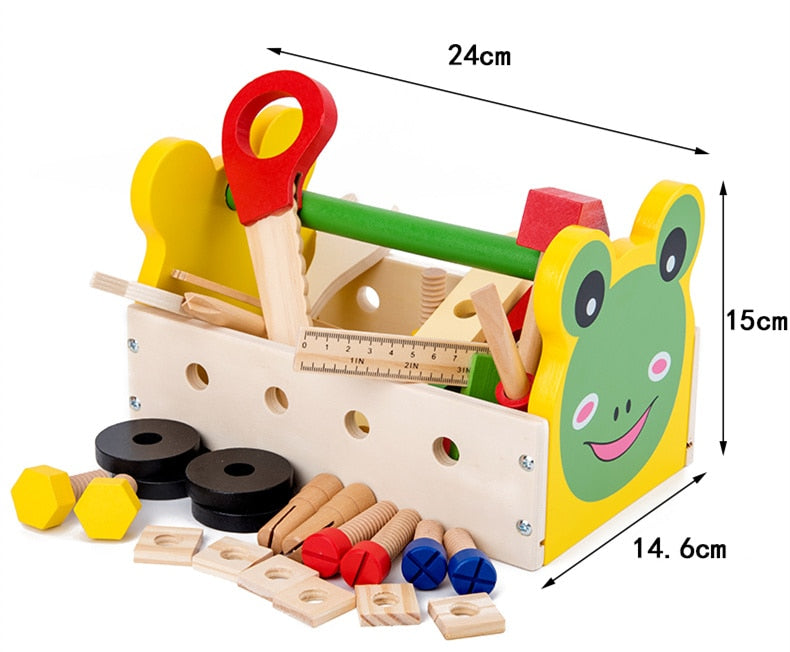 New Arrival Simulation Maintenance Tool Toys Portable Toolbox Wooden Toys For Kids Pretend Play Boy Gift Educational Animal