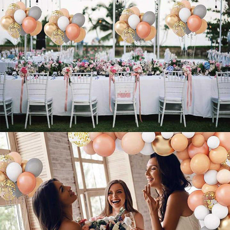 New Retro Color Latex Balloon Chain Combination Set Retro Peach Color Balloon Wedding Arrangement - party