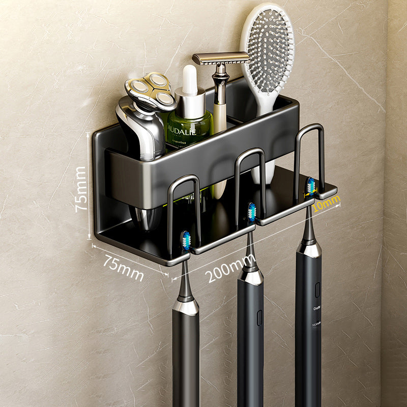 Toothbrush Shelf Bathroom Non-Perforated Mouthwash Cup Tooth Cup Wall-Mounted Storage Rack Electric Toothbrush Shelf - household