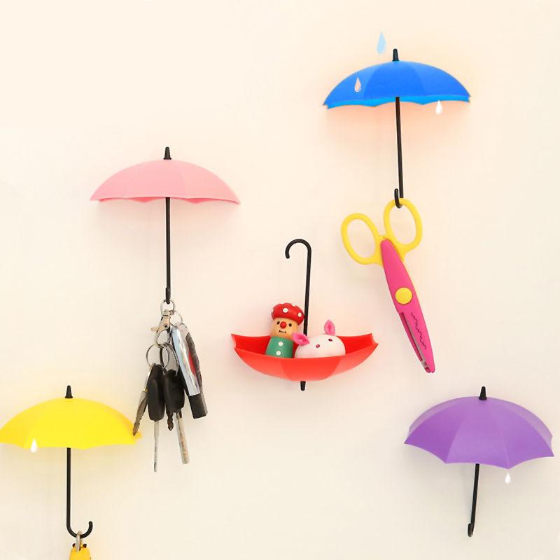 Umbrella Shaped Creative Key Hanger Rack Decorative Holder Wall Hook For Kitchen Organizer Bathroom Accessories - Storage