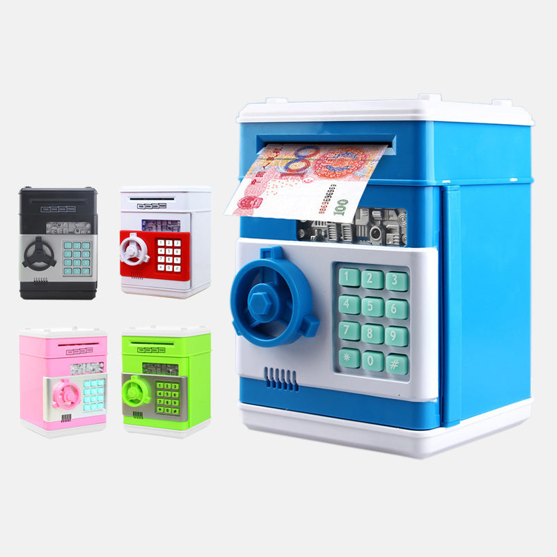 Safety Password Chewing Coin Cash Deposit Machine Electronic Piggy Bank Mini Money Box Gift for Children Kids - toy