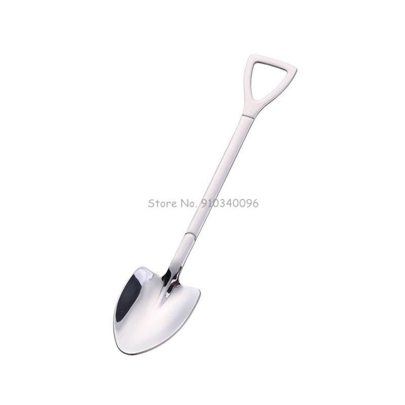 Creative Retro Watermelon Shovel Coffee Spoon Stainless Steel Dessert Spoon Ice Cream Spoon Tip Flat Shovel for Christmas Gifts - kitchen