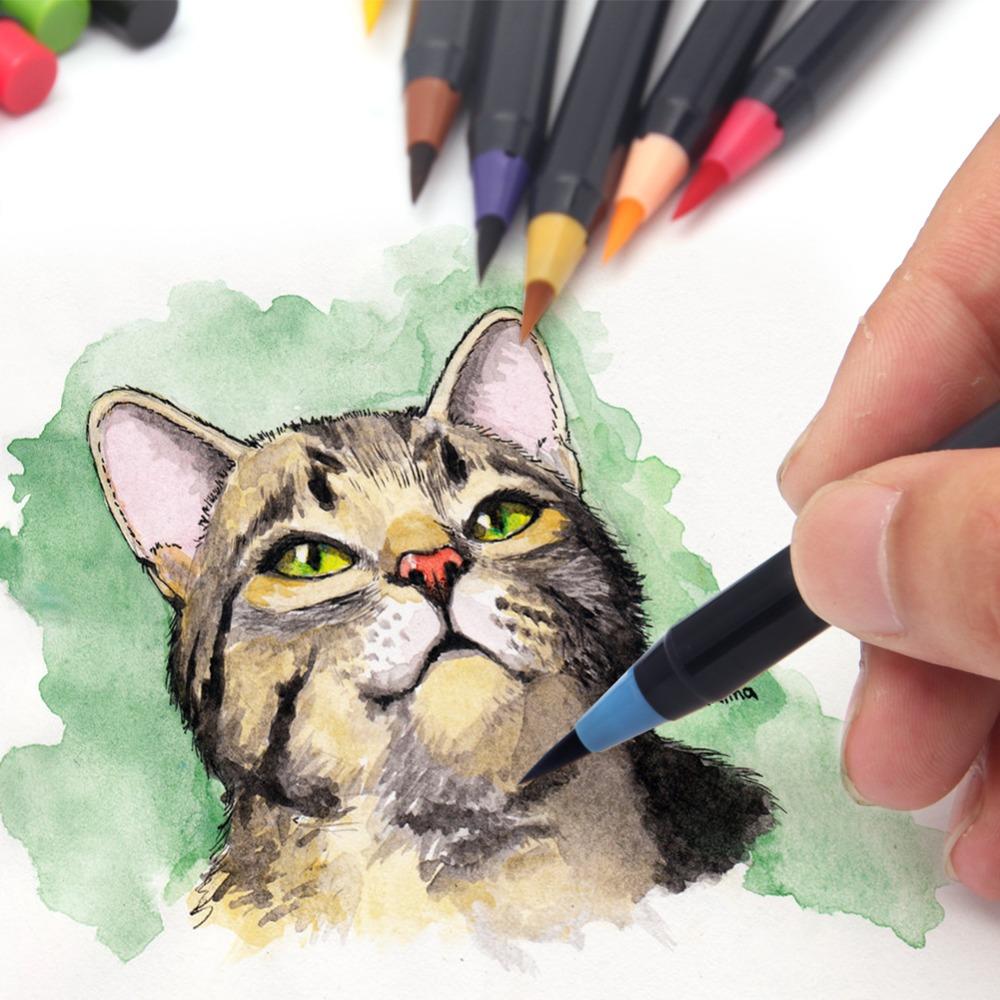 20 Color Watercolor Painting Soft Brush Pen Set - office