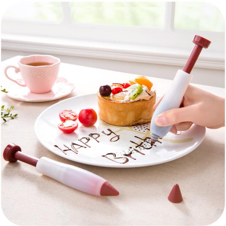 Silicone Food Writing Pen Biaohua Gun Chocolate Decorating Tools Cake Mold Cream Cup Pastry Nozzles Kitchen Accessories