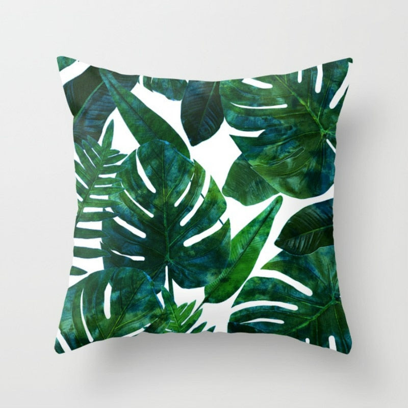 HomTe Elife Retro Green Leaves Cactus Linen cotton cushion case Polyester Home Decor Bedroom Decorative Sofa Car Throw Pillows - Textile
