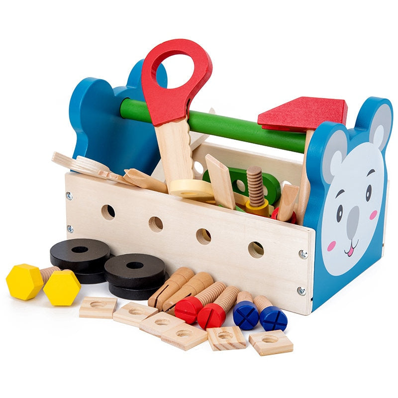 New Arrival Simulation Maintenance Tool Toys Portable Toolbox Wooden Toys For Kids Pretend Play Boy Gift Educational Animal