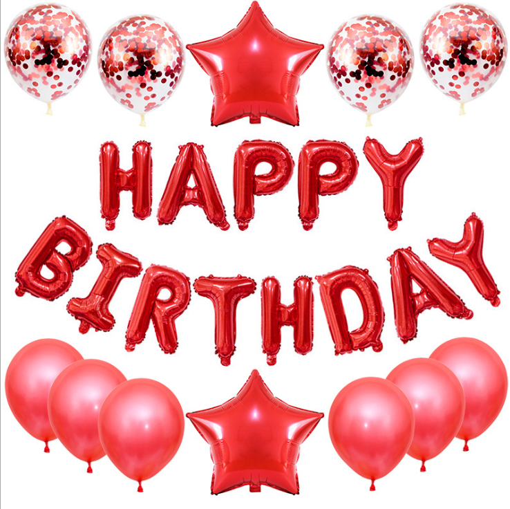 Happy Birthday Letter Balloons Rose Gold Silver Foil Alphabet Star Heart Ballon for Girl Boy Birthday Party Decoration