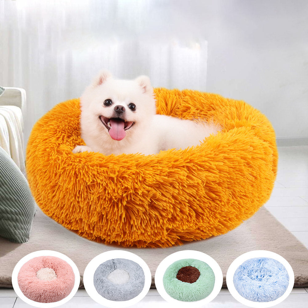 XXX Round Pet Litter Fall And Winter Plush Cat Litter Color Blocking Dog Kennel Pet Bed Pet Mat
