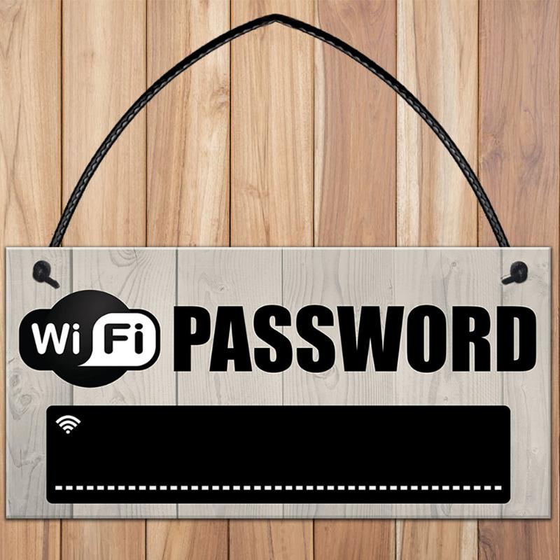Wooden WiFi Password Sign Hanging Board Chalkboard Internet Signal Plate Indication Home Coffee Bar Party Decorations - HomDe
