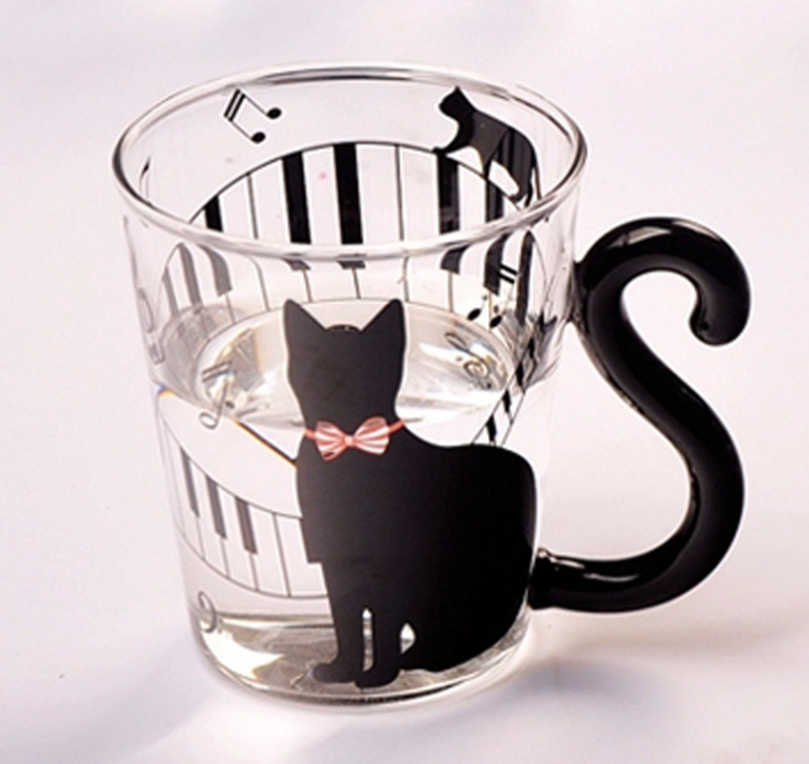 Cute Creative Cat Kitty Cup Tea /Milk/ Coffee Glass Mug Home Office Cup Fruit Juice taza