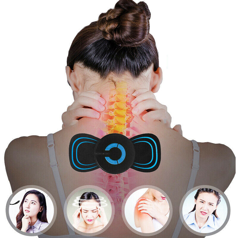 Mini Portable Electric Neck Massager Shoulder Back Physiotherapy Massager Vibration Sticker - B&H