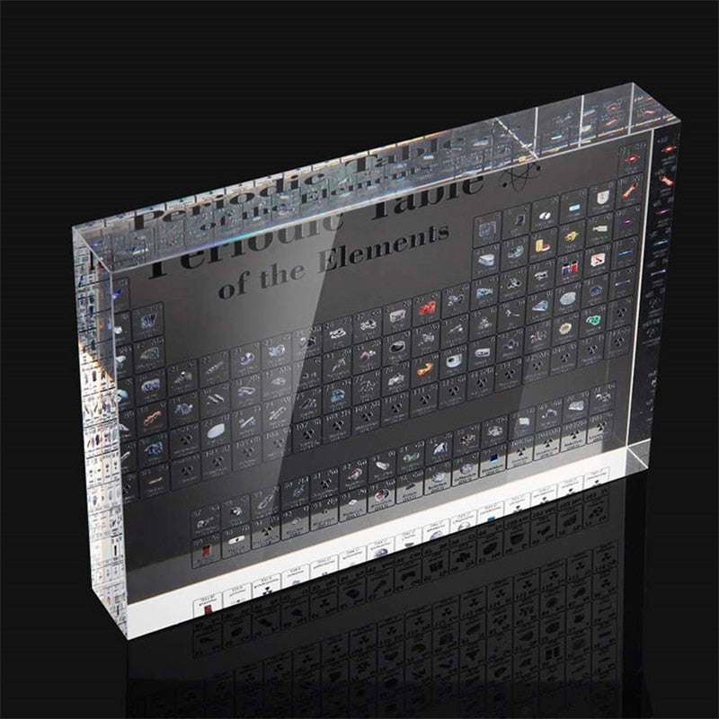 Acrylic Periodic Table Display With Real Elements Kids Teaching School Day Birthday Gifts Chemical Element Display Home Decor