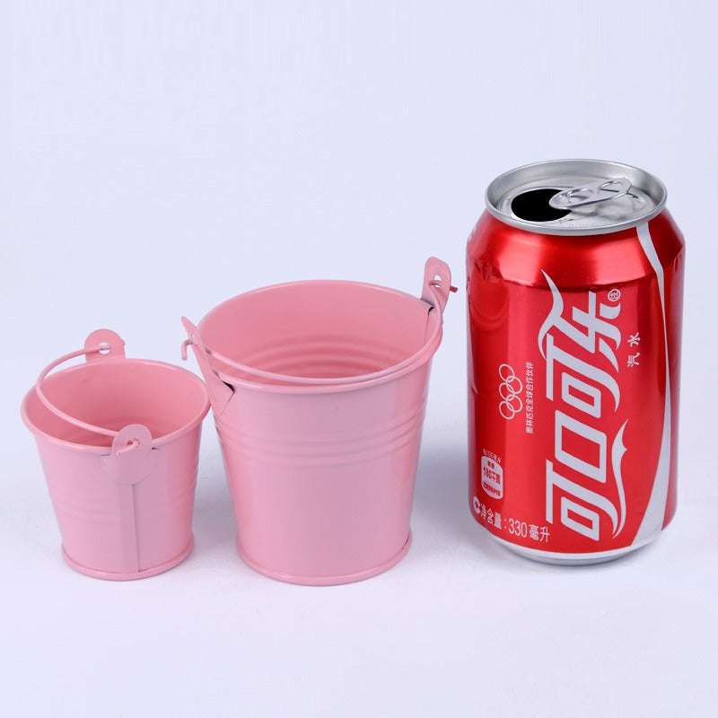 Decor Creative Candy-Colored Small iTin Pot Tinplate Craft Flower Pot For Children Holding Small Tin Bucket