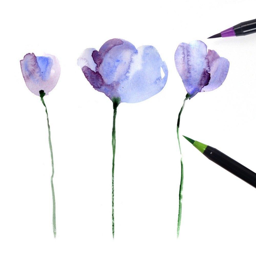 20 Color Watercolor Painting Soft Brush Pen Set - office