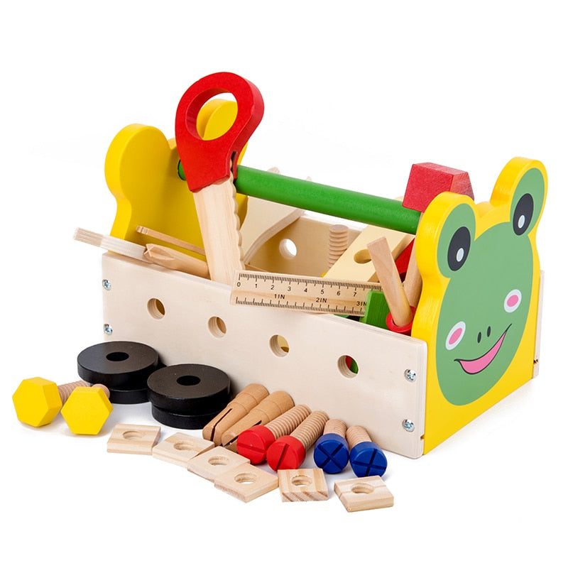 New Arrival Simulation Maintenance Tool Toys Portable Toolbox Wooden Toys For Kids Pretend Play Boy Gift Educational Animal