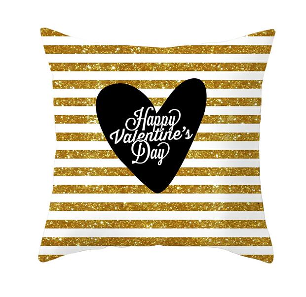 HomDe Black White Heart Cushion Cover Arrow I Love You Letters Happy Valentine Pillow Covers Gifts for Couples Valentine's Decoration - textile