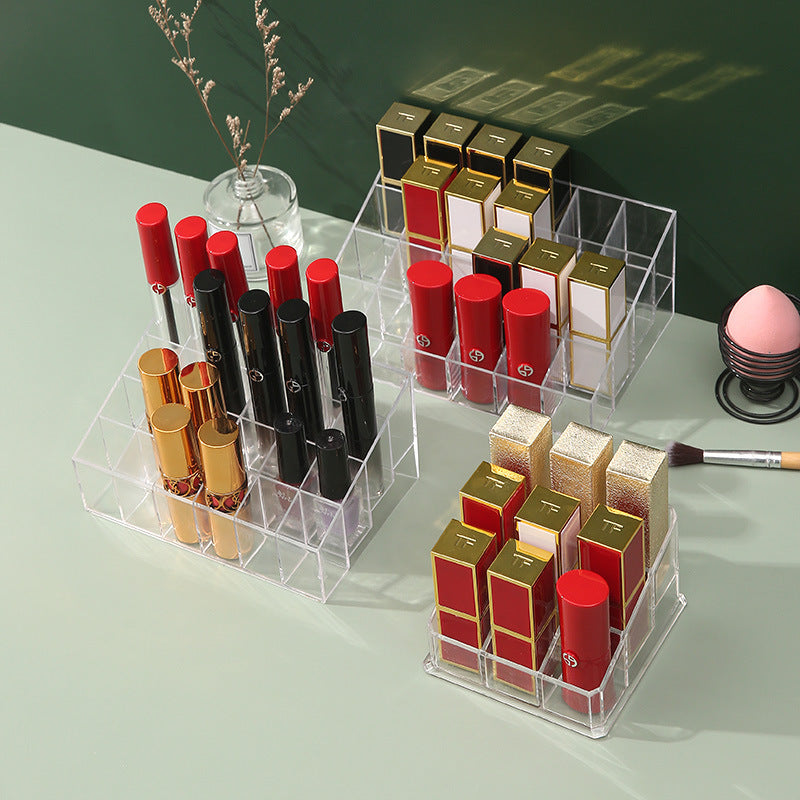 Desktop Lipstick Storage Box Transparent Lipstick Display Stand Multi-Layer Cosmetic Finishing Student Lipstick Storage Display Box