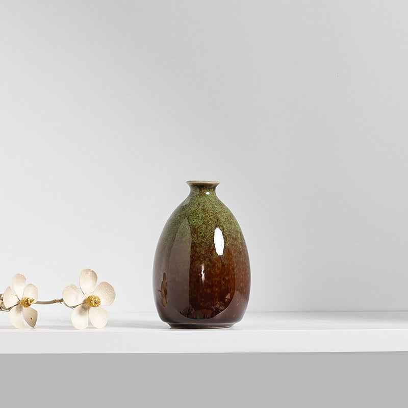 HomDe Creative Home Ceramic Vase Desk Kiln Becomes Vase Ornaments Home Decoration Vase Hand Bomb Bottle