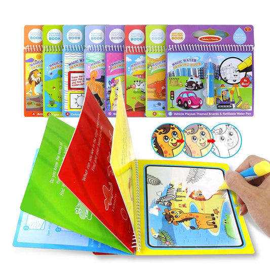 Magic Water Drawing Book Coloring Book Doodle & Magic Pen Painting Drawing Board For Kids Toys