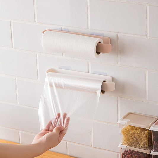 Self-Designed Multi-Functional Kitchen Shelf Punch-Free Towel Rag Cling Film Storage Rack Pot Lid Rack - Storage