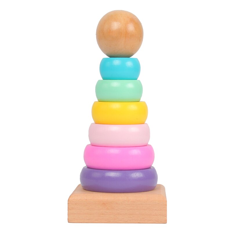 Baby Kid Stacking Cup Color Rainbow Stacking Ring Tower Toys Early Educational Intelligence Toy Children Birthday Christmas Gift ZXH