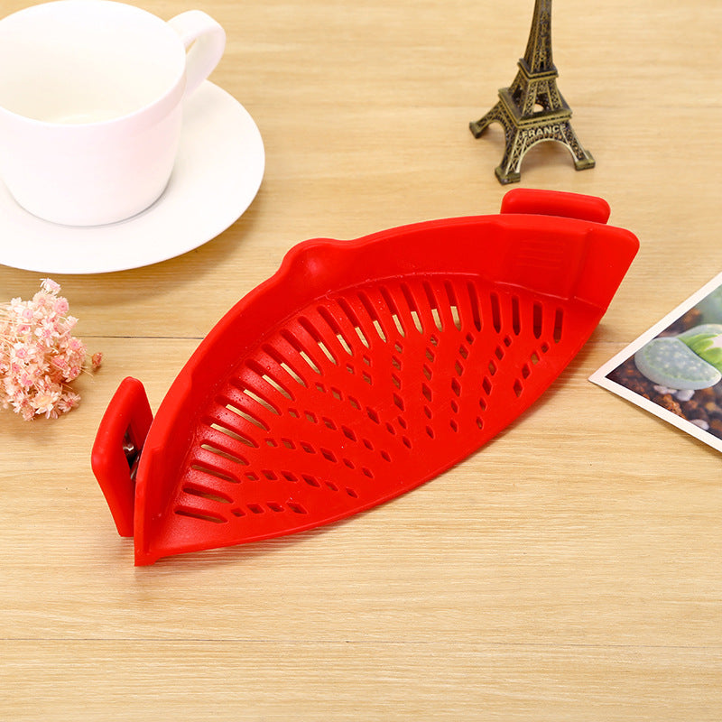 Kitchen Drainer Silicone Pot Side Vegetable Pouring Drainer Household Water Filter Noodle Drainer