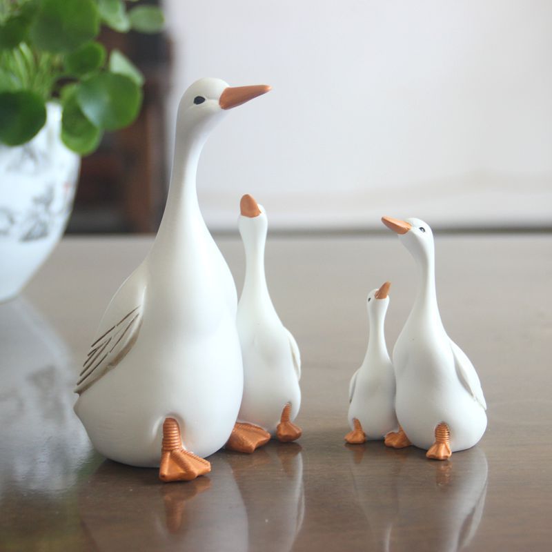 Garden Ornaments Simulation Mother-Daughter Duck Courtyard Decoration Micro-Landscape Ornaments Resin Crafts
