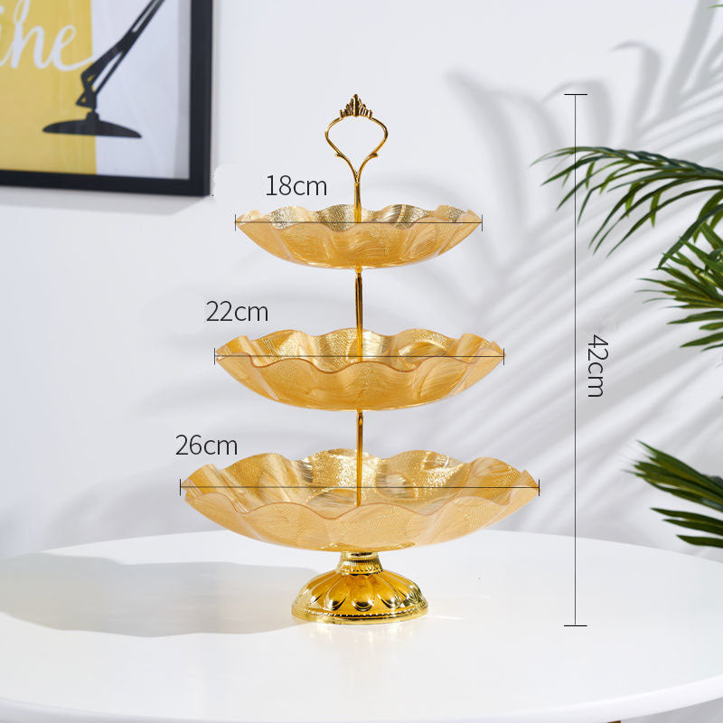 Acrylic Fruit Plate Living Room Home Snack Snack Rack Multi-Layer Fruit Plate Coffee Table Simple Double-Layer Candy Basket Fruit Basin - Storage