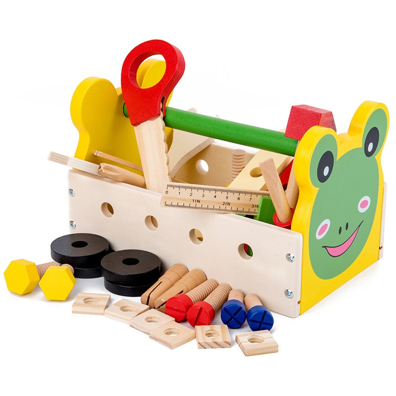 New Arrival Simulation Maintenance Tool Toys Portable Toolbox Wooden Toys For Kids Pretend Play Boy Gift Educational Animal