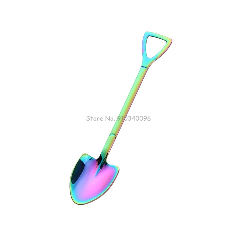 Creative Retro Watermelon Shovel Coffee Spoon Stainless Steel Dessert Spoon Ice Cream Spoon Tip Flat Shovel for Christmas Gifts - kitchen