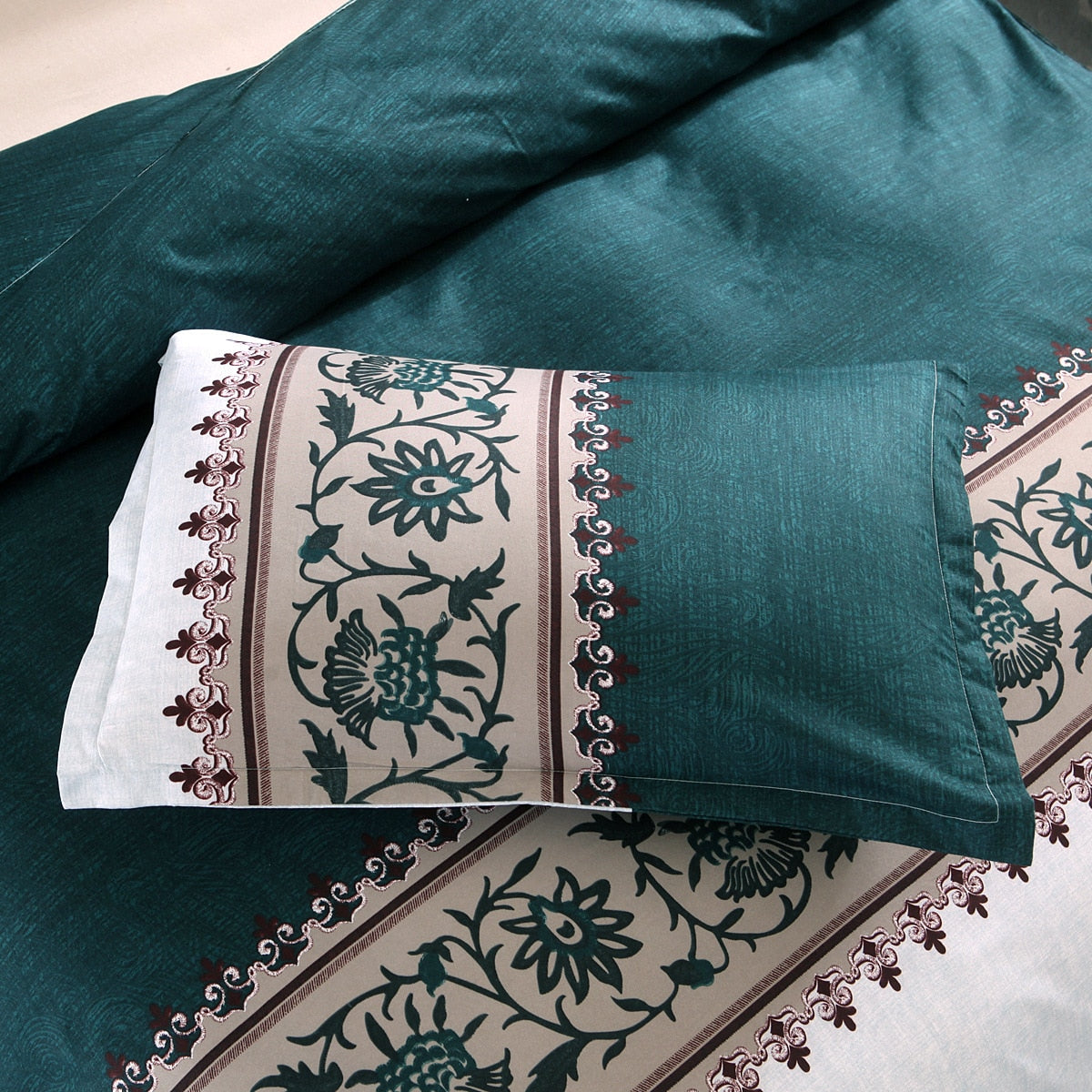 HomTe Bohemia style Duvet Cover plain color pattern retro style 2/3pcs Duvet Cover Sets Soft Polyester Bed Linen Flat Pillowcase - Textile