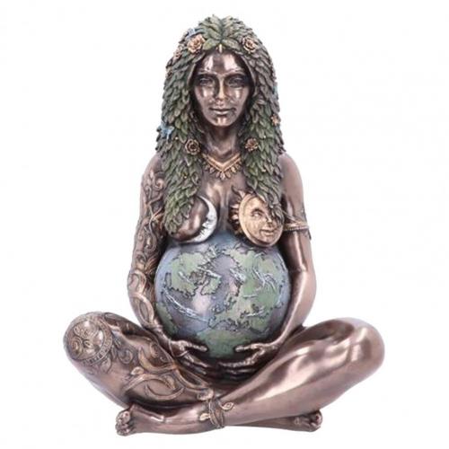 HomDe 15cm Gaia Statue Earth Mother Shape Polished Resin Anti-deform Resin Statue for Home and Garden Decorative Figurine