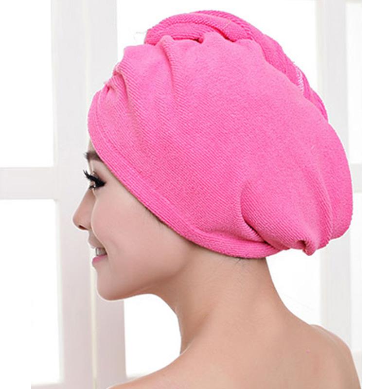HomTe Women Bathroom Super Absorbent Quick-drying Microfiber Bath Towel Hair Dry Cap Salon Towel - Textile