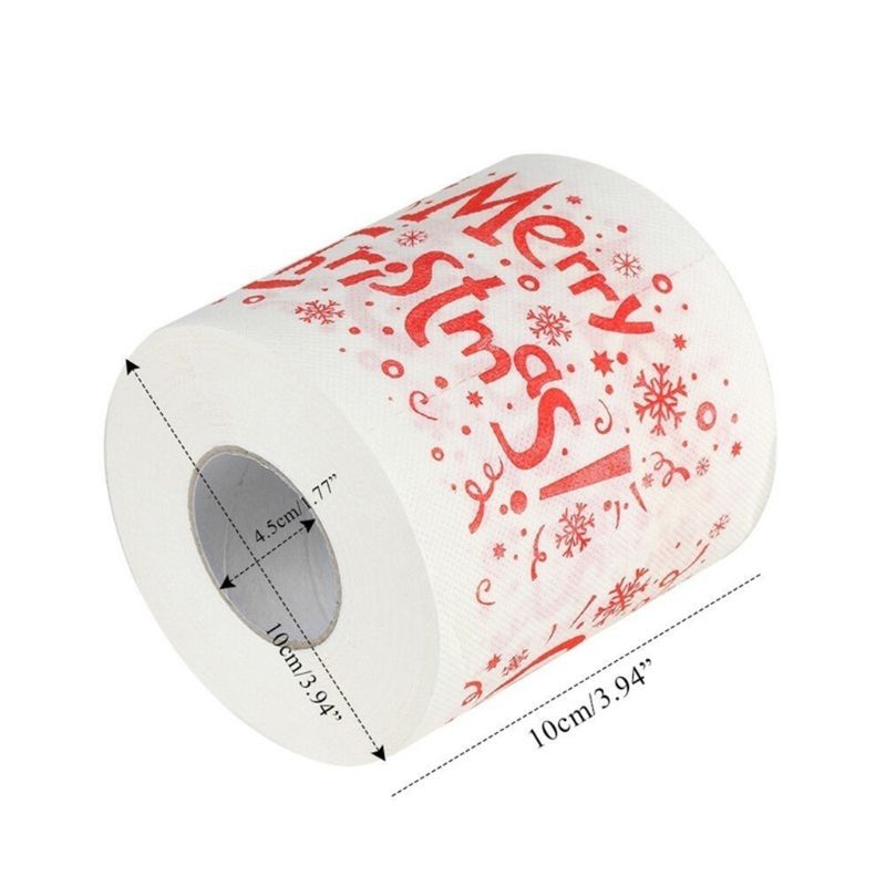 Christmas Pattern Printing Roll Toilet Paper Household  Tissue Bathroom Web Q0KD
