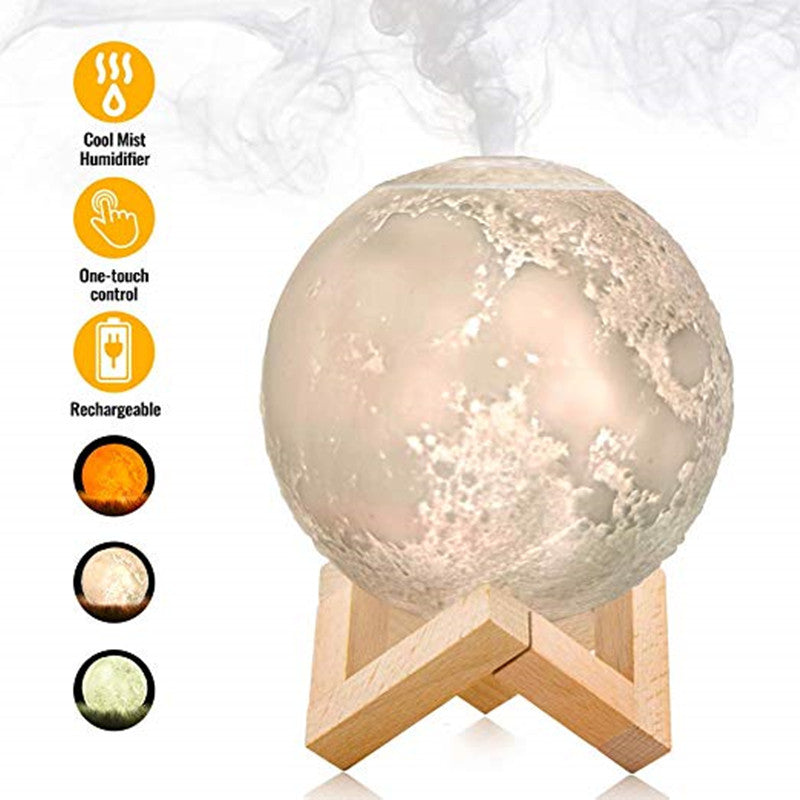 Aroma Diffuser Ultrasonic Essential Oil  880ml Air USB Humidifier Full Moon Lamp Night Light  Night Cool Mist Purifier For  Offi - decor