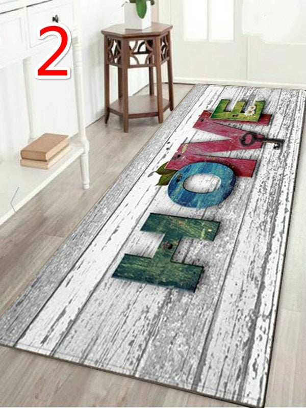 HomDe WUJIE Fashion "Home" Printed Wood Pattern Floor Rug for Living Room Washable Bedroom Mat Home Decor Kitchen Carpet Welcome Mat