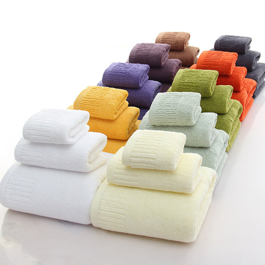 Textile Cotton Thicken bath towel set hand towel face towel and bath towels for adults 10 colors  100% cotton