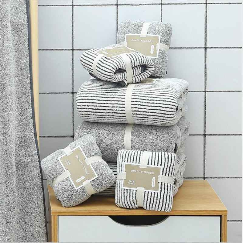HomTe Bamboo Charcoal Coral Velvet Bath Towel For Adult Soft Absorbent Bamboo Carbon Fiber Household Bathroom Towel Sets